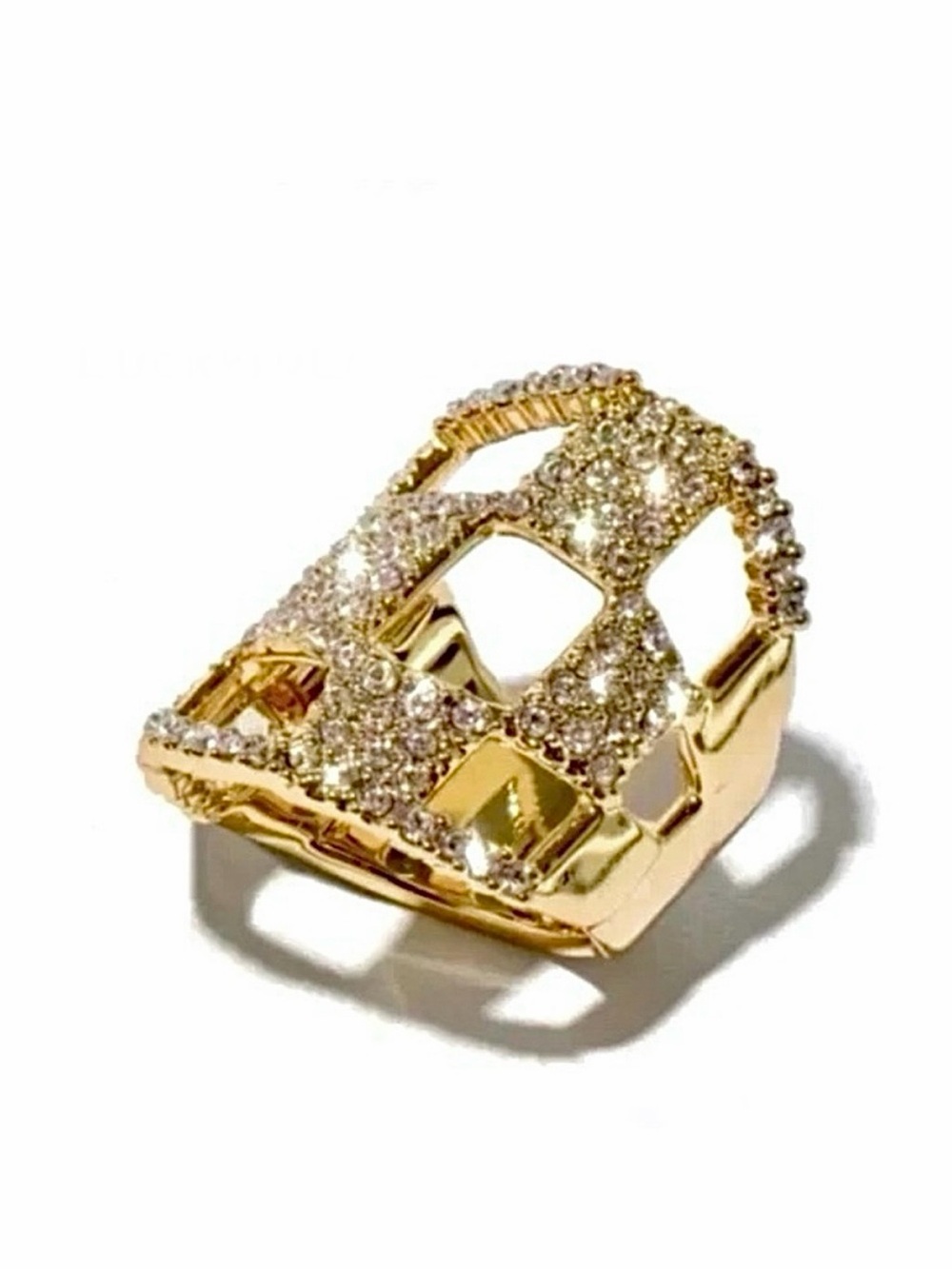 Alexis Bittar Gold Pavé Checkerboard Ring